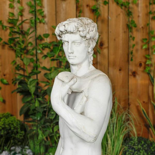 White Stone Large David Garden Statue 