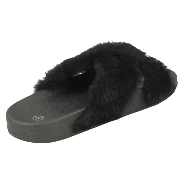 Spot On Ladies Spot On X Strap Fur Mules
