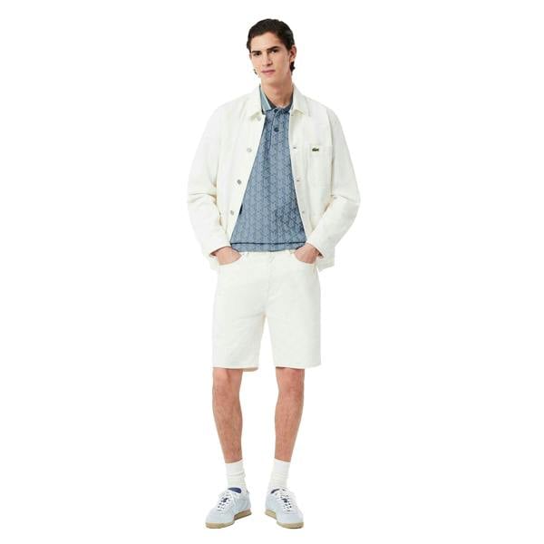 Lacoste Mens Monogram Jacquard Classic Polo Shirt - Blue - 