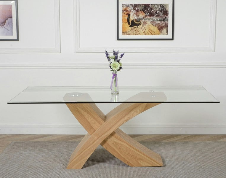That's Furniture Valencia Oak Large Glass Dining Table & Berkeley Oak Chairs