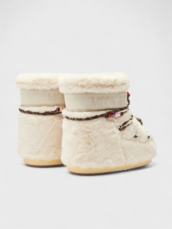 Moonboot Icon low Faux Fur Beads Beige - Supplied FashionMoonboots