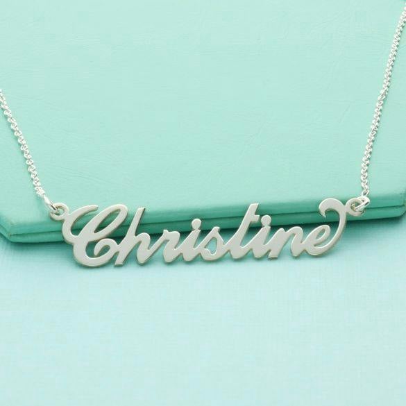 Christopher James of London Sterling Silver Carrie Style Personalised Name Necklace with Curl