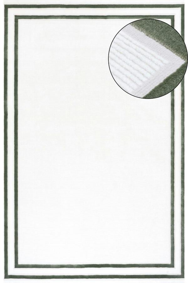 green bordered rug, anti-static, comfortable for every living areas, soft pile, easy care rug.