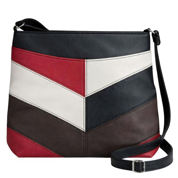 Lorenz Retro Colour Block Chevron Crossbody Bag