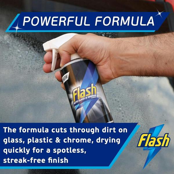 FLASH Glass & Mirror Cleaner Streak-Free Shine for Car Windows & Mirrors 500ml