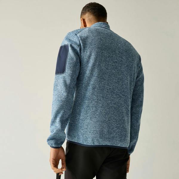 Regatta Mens Newhill Marl Full Zip Fleece Jacket - Dusky Blue