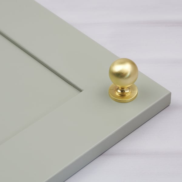 Handle & Home Brushed Brass Coordinating Tapered Handle, Cup Handle, and Coordinating Knob