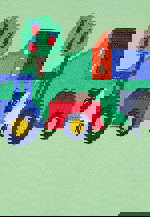 Organic Hillside Applique Short Sleeved T-Shirt - Toby Tiger