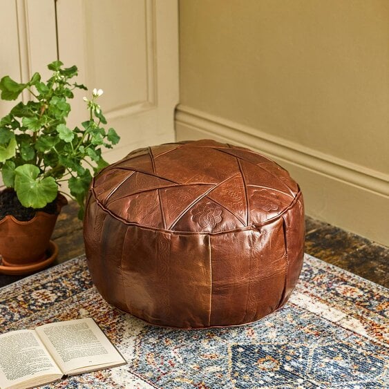 Scotts of Stow Tunisian Leather Pouffe