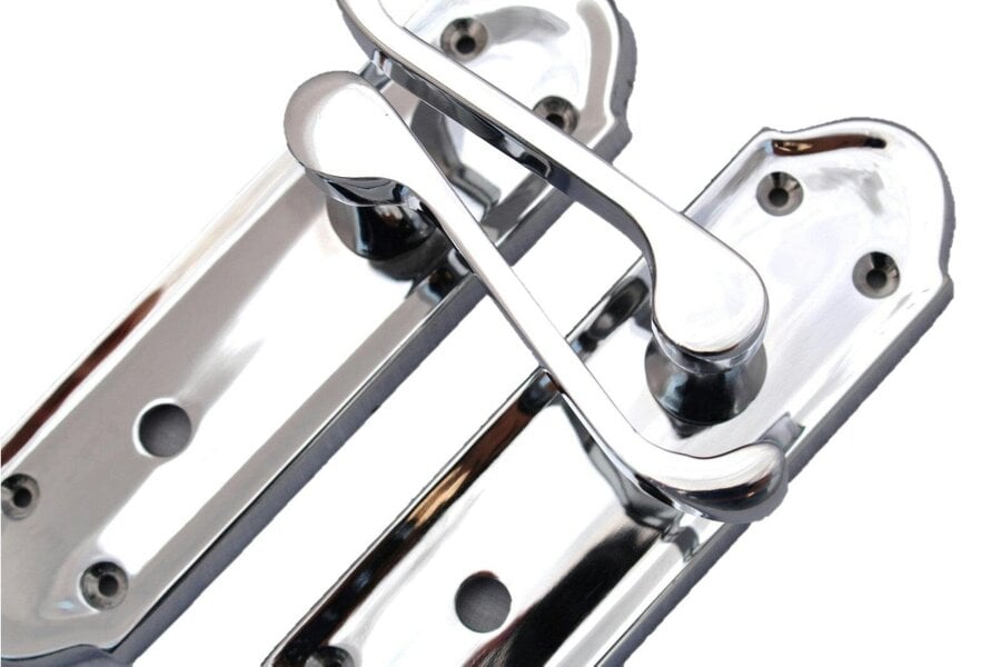 EDH Door Hardware Chrome Door Handles - Askworth Internal Door Handles with Bathroom Sash