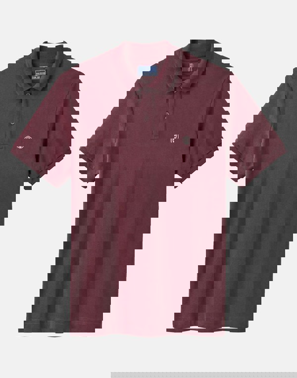 British Boxers Men's Cotton Polo – Aubergine with Cream Embroidered Logo