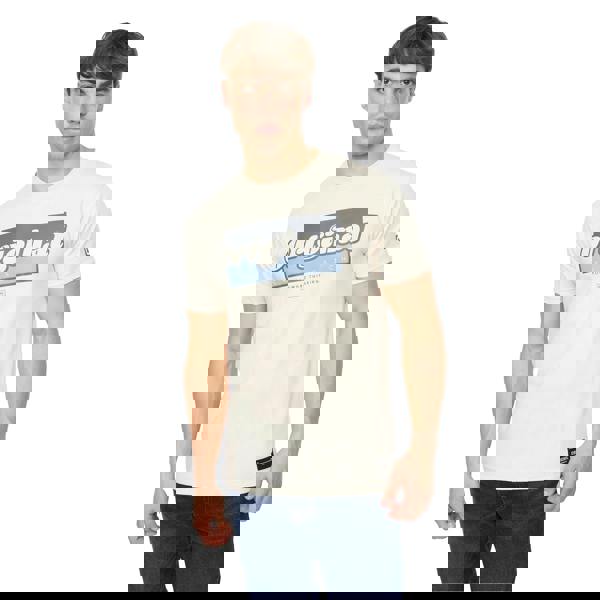 Crosshatch Mens Chevin T-Shirt - Off White - 