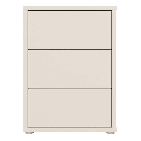 Furniture To Go Alice Springs Bedside Cabinet with 3 Drawers Push-to-Open in Sand