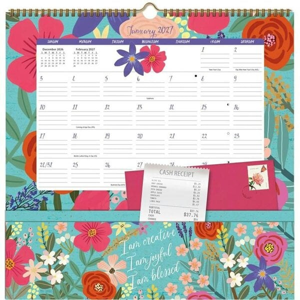 Shine Within Note Nook Family Planner 2027, Wall Calendars, Month To View, Lifestyle, Gift