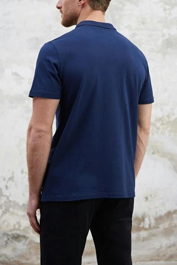 WOVCOR Regular Zippered 100% Cotton Polo Collar Men's T-shirt