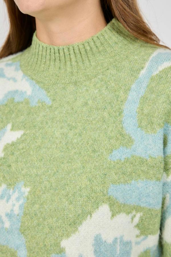 Mudflower Floral Jacquard Crew Neck Knit Jumper