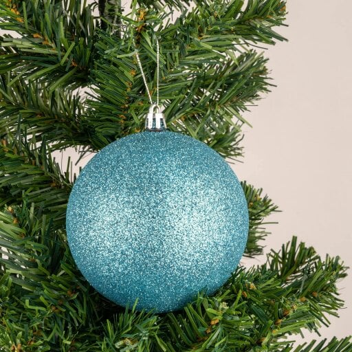 Shatchi Light Blue Christmas Baubles Pack Sizes, Shatterproof 10cm Tree Decorations with Mixed Finishes