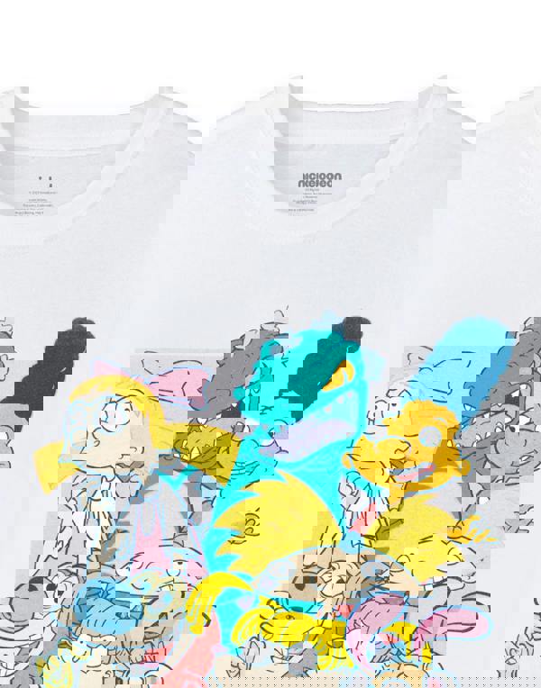 Nickelodeon Unisex White Classic Nick 90's Short Sleeved T-Shirt