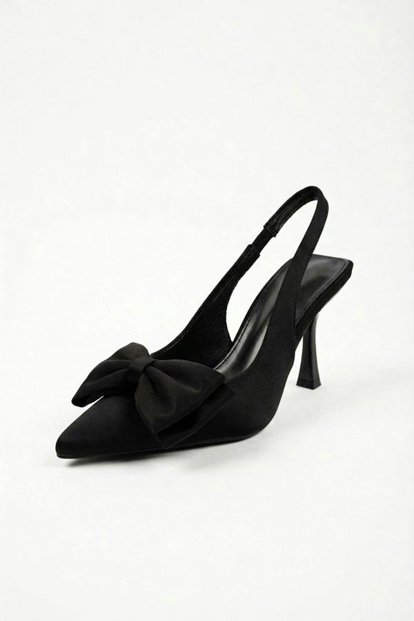 ikrush Octavia Satin Bow Pointed Toe Heels