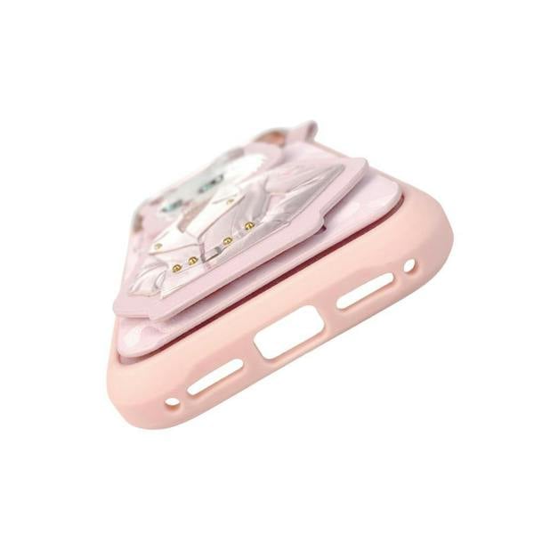 Nimmy Friends Nimmy White Cat Magnetic Combo Case with Detachable MagSafe Card Holder Stand for iPhone 17 Pro Max 6.9" Pink