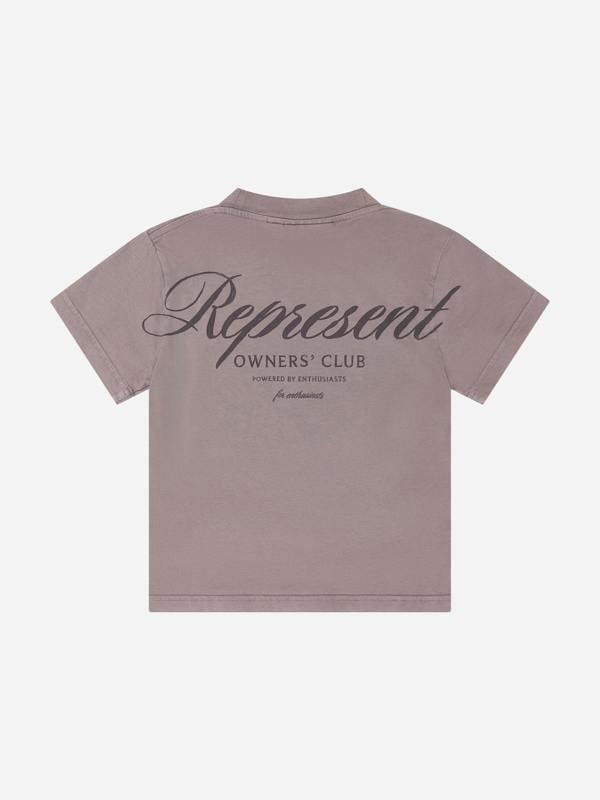 REPRESENT Kids Mini Owners Club Script T-Shirt in Brown