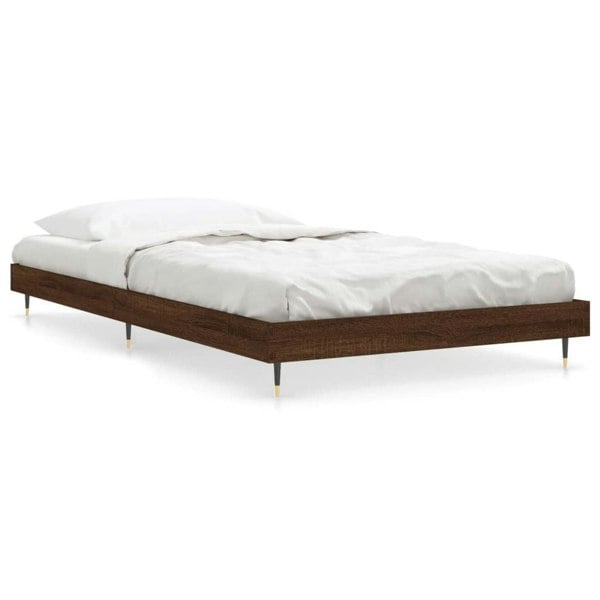Berkfield Bed Frame Brown Oak 90x200 cm Engineered Wood