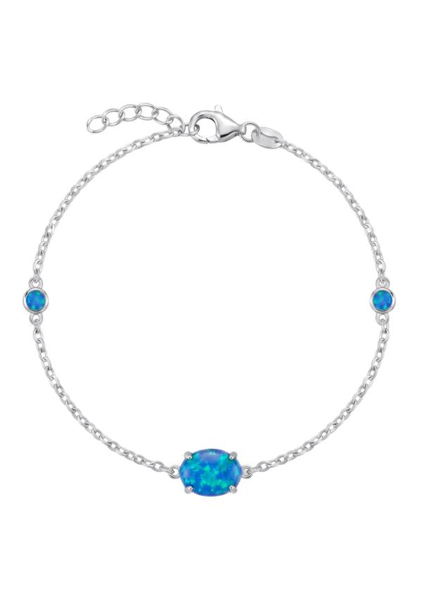 Latelita Oval Blue Opal Bracelet Silver