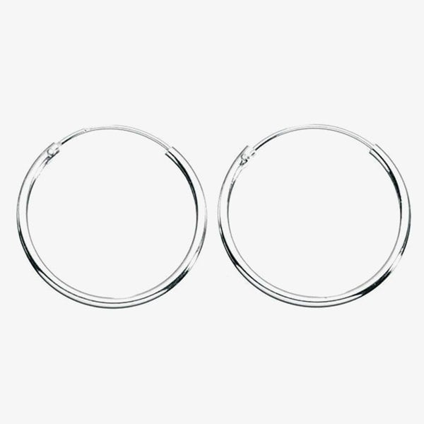 T. H. Baker Sterling Silver Plain Hoop Earrings H036