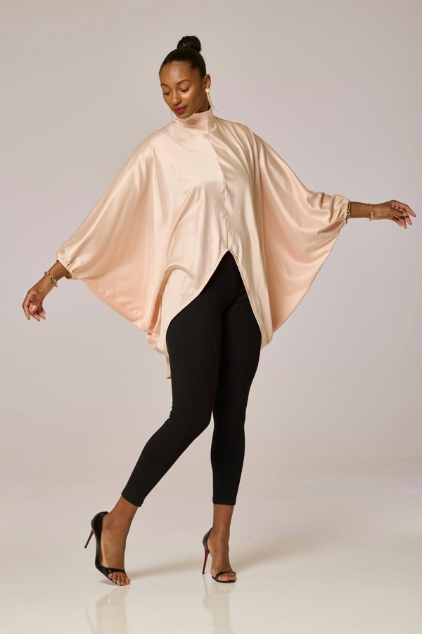 Lioness by TF Satin Peach Long Tunic