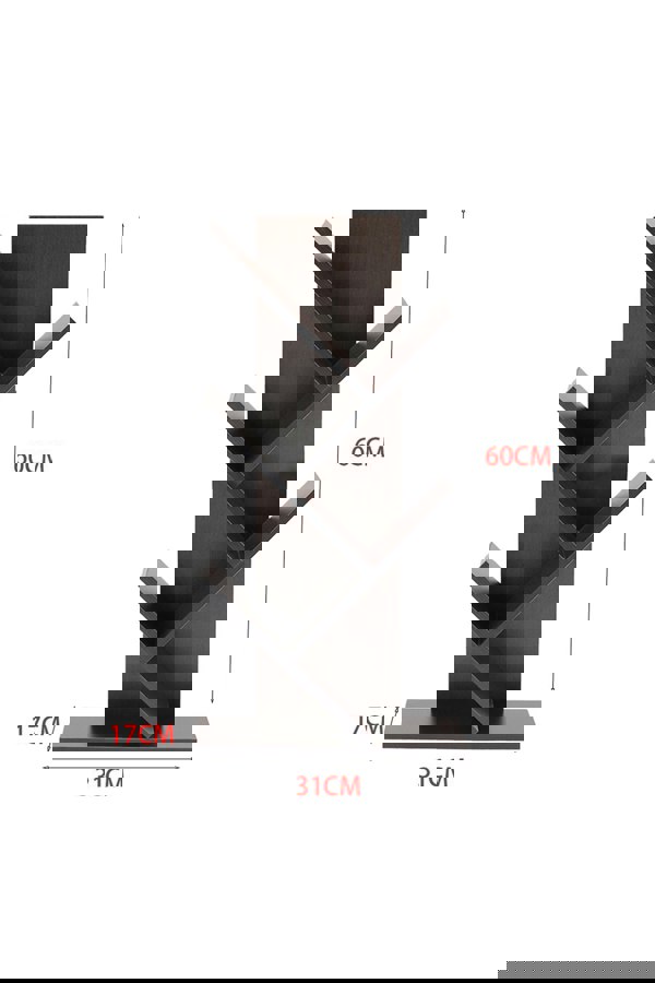 Living and Home 5 Tier Rustic Standing Tree Bookshelf