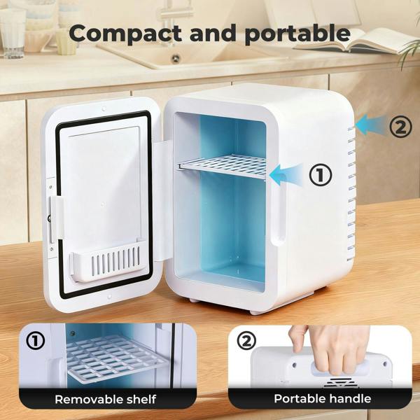 Spector Mini Fridge 5L Portable Cooler Warmer with Mirror for Bedroom Office Car