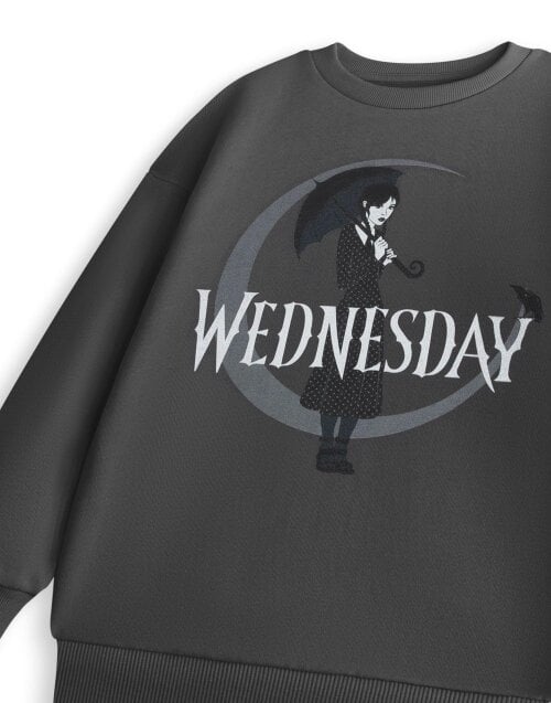 Vanilla Underground Wednesday Girls Grey Moon Sweatshirt