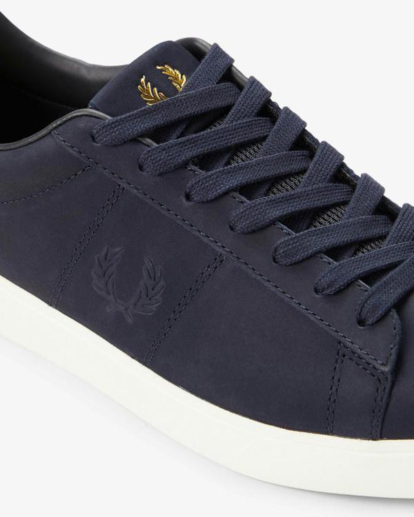 Fred Perry Spencer Nubuck Mens Trainers - Navy 608 | CHO | Designer Mens Trainers