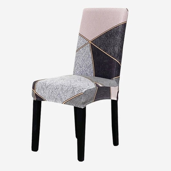 Anyseat Pink with Gold Linear Elastic Chair Cover for Dining Room