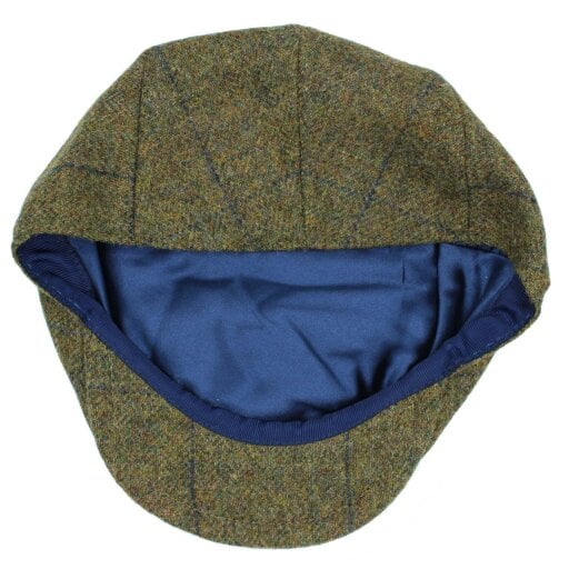 Heather Hats & Accessories British Tweed Wool Flat Cap, Satin Lining, Outdoor Wear, Juniper Olive