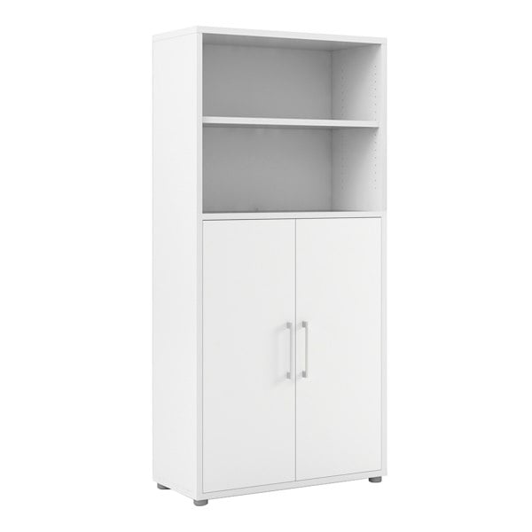 Furniture To Go Prima Bookcase 3 Shelves with 2 Doors in White