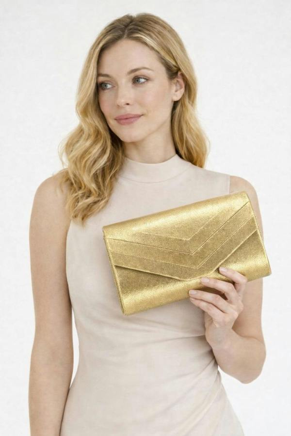 SVNX Clutch Bag in Gold
