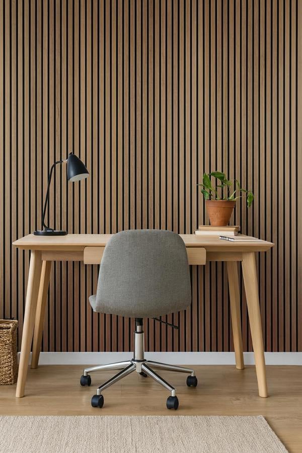 Panel Haus Walnut Acoustic Slatted Wood Wall Panels- 240cm x 32cm (2 pack)