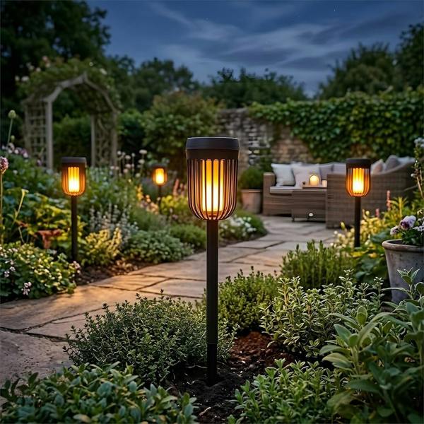 Milagro Flame Solar Lamp 1800K Ip44 Black