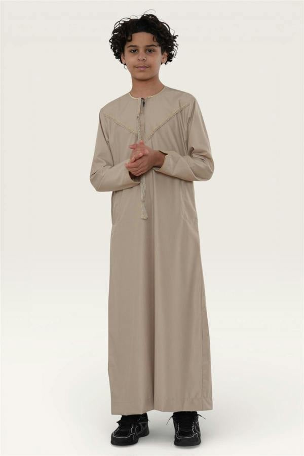 Infinity Leather Kids Boys Ramadan Moroccan Jubba Robe Djellaba Eid Thobe - K-TT-006