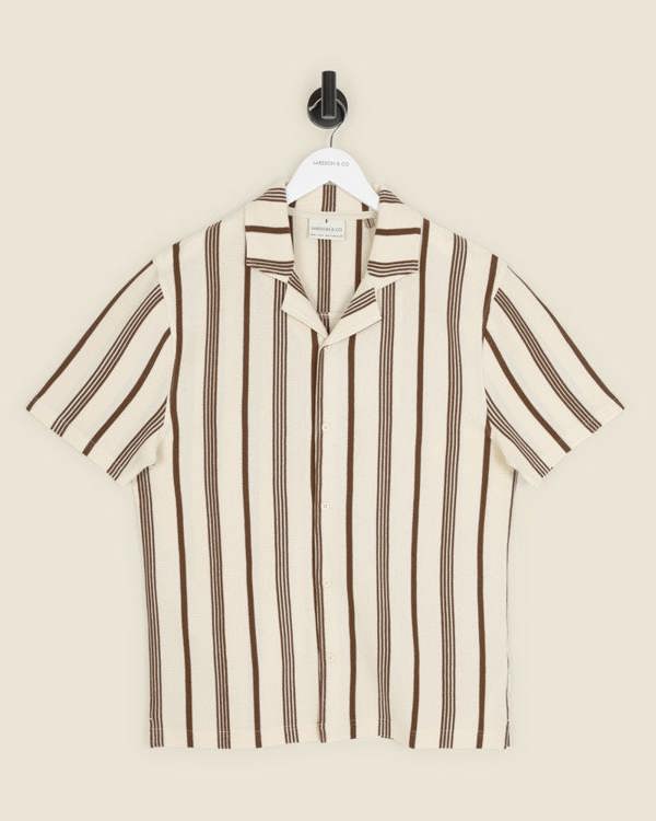 Larsson & Co Hannes - Waffle Stripe Short Sleeve Shirt
