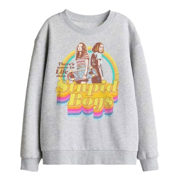 Stranger Things Kids Stupid Boys Sweatshirt - Athletic Heather