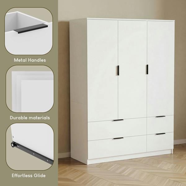 Vida Designs Trega 3 Door 4 Drawer Wardrobe