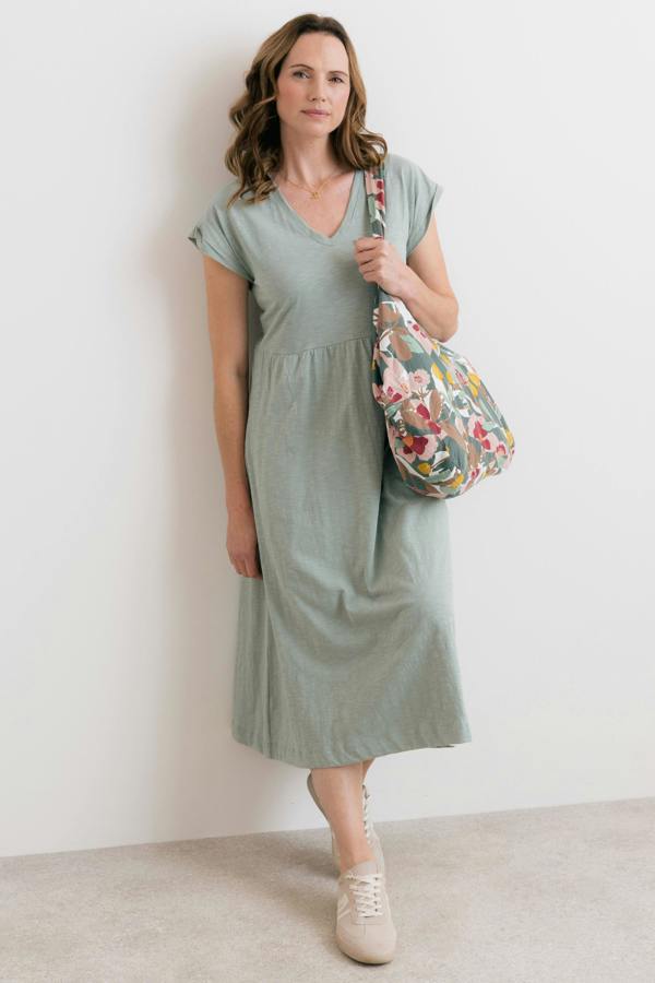 Lily & Me Shine Organic Cotton Jersey Dress Silver Sage