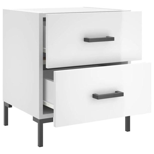 Berkfield Bedside Cabinets 2 pcs High Gloss White 40x35x47.5 cm Engineered Wood