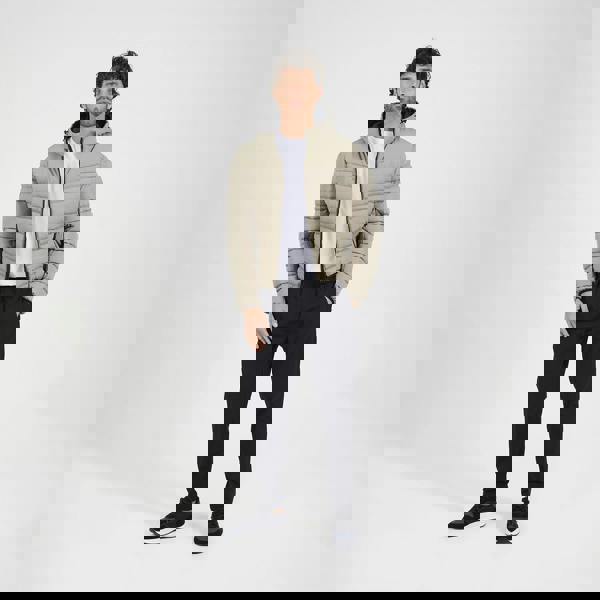 Brave Soul Taupe Padded Hooded Jacket - Taupe Image 3