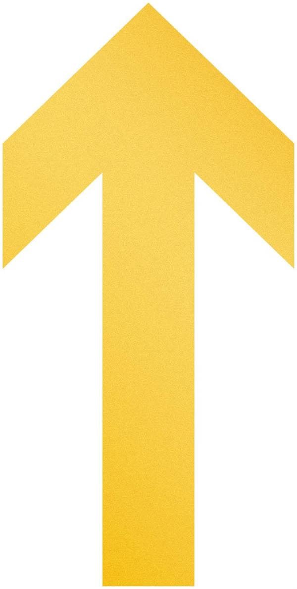 Durable Adhesive Safety Arrow Sign Removable Floor Stickers | 10 Pack | Yellow
