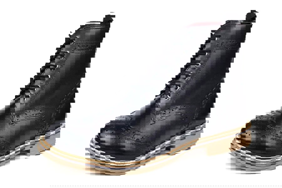 Frank James Bexley Leather Lace Up Brogue Rubber Sole Mens Boots