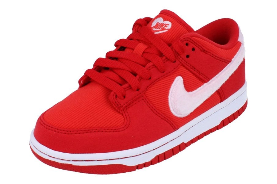 Nike Dunk Low GS Trainers Fz3548  612 - Fire Red Pink Foam Light Crimson 612 - Photo 0
