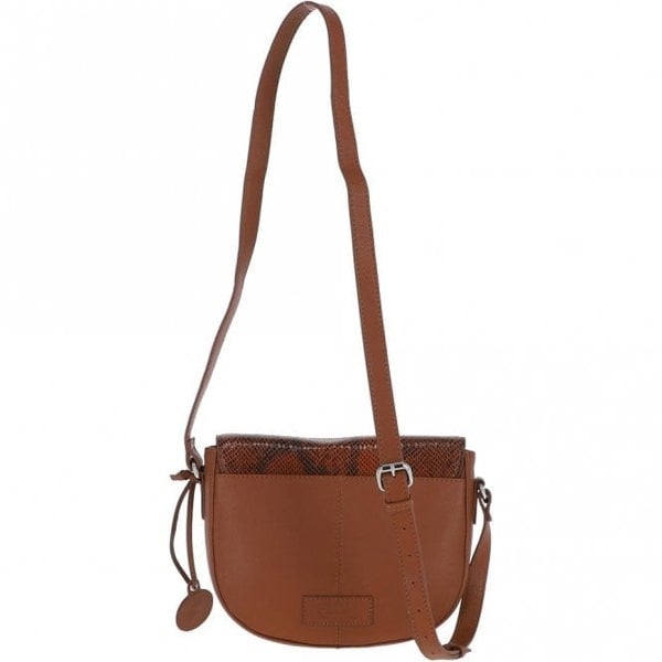Ashwood Leather Snake Print Crossbody Saddle Bag: 63285